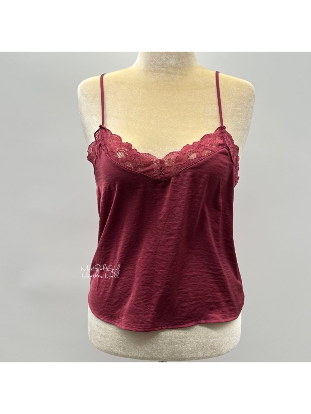 Pink Rose Lace-Trimmed Cami Top Size Large